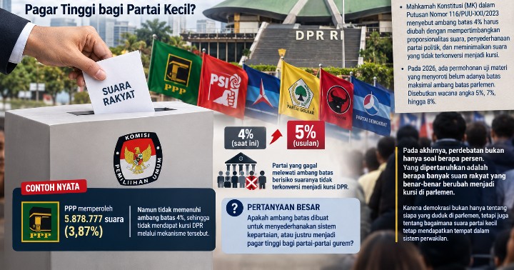 AMBANG BATAS 5 PERSEN: PAGAR DEMOKRASI ATAU PENJEGAL PARTAI KECIL?